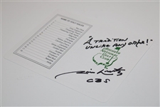 Jim Nantz Signed Augusta National GC Scorecard w/A Tradition...JSA ALOA