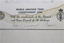 Bobby Jones Signed The Old Course St. Andrews Mackenzie Map - Only Known Example