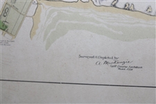 Bobby Jones Signed The Old Course St. Andrews Mackenzie Map - Only Known Example