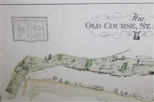 Bobby Jones Signed The Old Course St. Andrews Mackenzie Map - Only Known Example