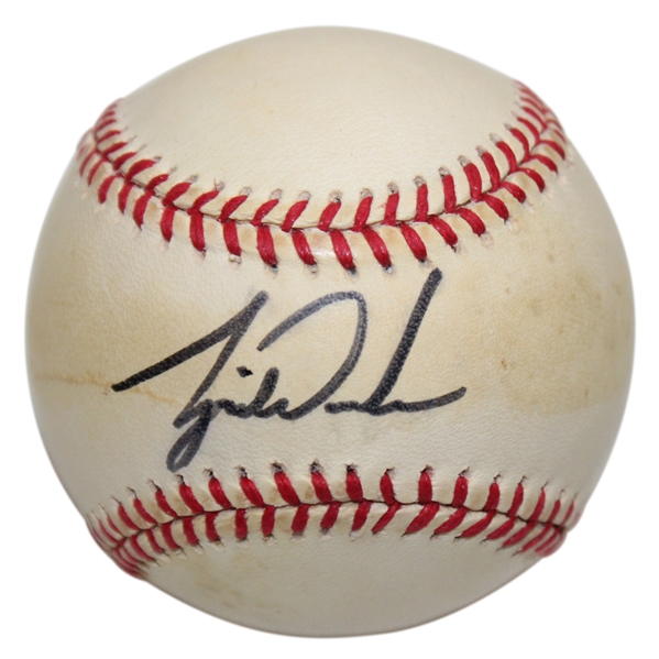 Tiger Woods Signed c.1996 Rawlings Official American League Baseball JSA FULL