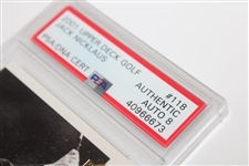 Jack Nicklaus Signed 2001 UD '1975' Masters Champion Card #118 PSA/DNA Auto Grade 8 