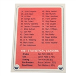 Jack Nicklaus Signed 1982 Donruss Checklist Card JSA ALOA