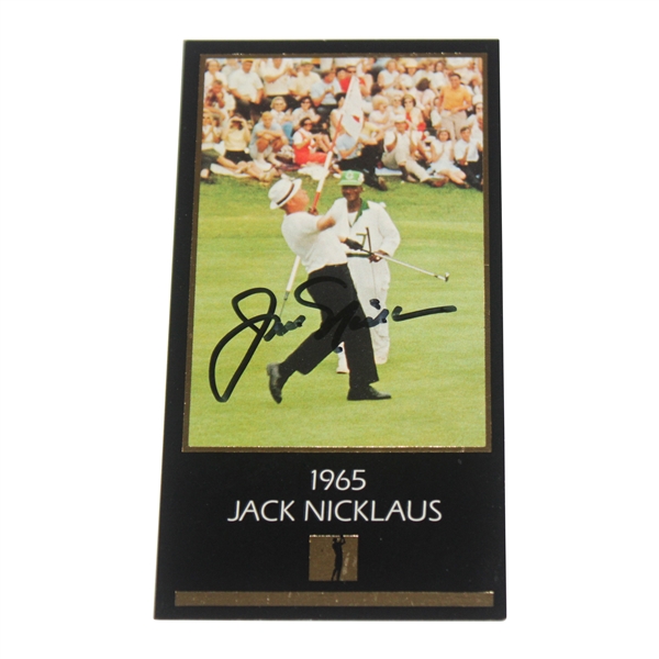 Jack Nicklaus Signed 1965 Masters Collection GSV Golf Card JSA ALOA