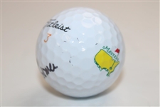 Justin Thomas Signed Titleist Masters Logo 3 Golf Ball PSA/DNA #AD72971