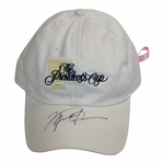 Michael Jordan Signed The Presidents Cup USA Team Worn Flag Hat w/ Pink Ribbon JSA ALOA