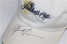 Michael Jordan Signed The President's Cup USA Team Worn Flag Hat w/ Pink Ribbon JSA ALOA
