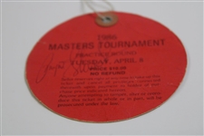 Payne Stewart Signed 1986 Masters Tuesday Round Ticket #17841 JSA ALOA