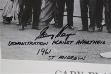 Gary Player Signed 11x14 Print w/'Demonstration Against Apartheid', '1961', & 'St Andrews' JSA ALOA