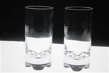 Two (2) Augusta National Golf Club Glass 'Clubhouse' Logo Drinking Glasses