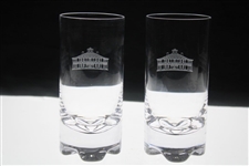 Two (2) Augusta National Golf Club Glass 'Clubhouse' Logo Drinking Glasses