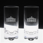Two (2) Augusta National Golf Club Glass Clubhouse Logo Drinking Glasses