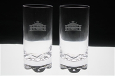 Two (2) Augusta National Golf Club Glass 'Clubhouse' Logo Drinking Glasses