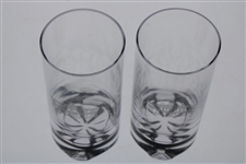 Two (2) Augusta National Golf Club Glass 'Clubhouse' Logo Drinking Glasses