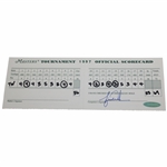 Tiger Woods Signed 1997 Masters Tournament Official Scorecard UDA