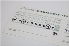 Tiger Woods Signed 1997 Masters Tournament Official Scorecard UDA