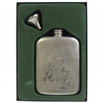 Marshall Golf Awards Pewter Golf Theme Flask w/Box