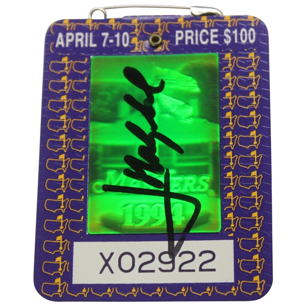 Jose Maria Olazabal Signed 1994 Masters SERIES Badge #X02922 JSA ALOA