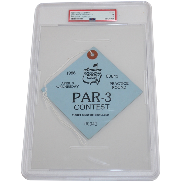 1986 Masters Tournament Par-3 Contest Wednesday Ticket #00041 PSA EX 5