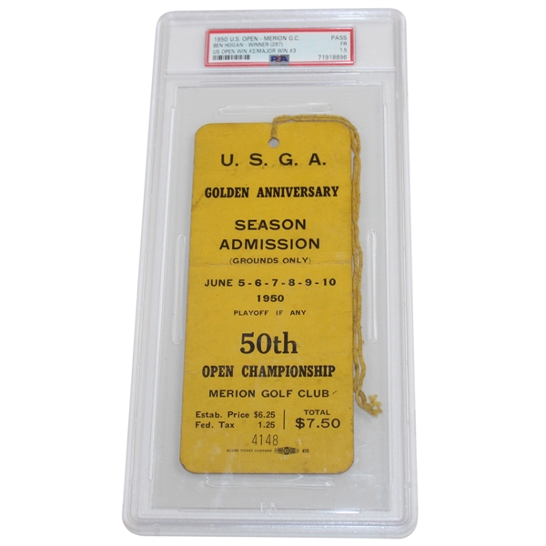 1950 US Open at Merion Golf Club Golden Anniversary Weekly/Series Badge #4148 PSA FR 1.5