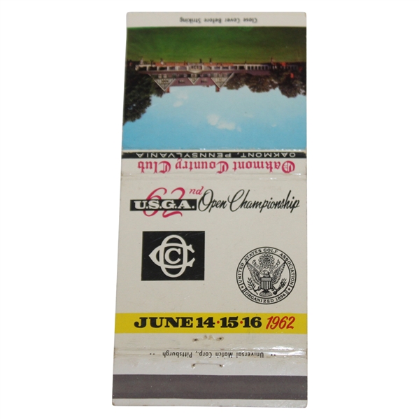 1962 U.S. Open Oakmont Country Club Matchbook Jack Nicklaus