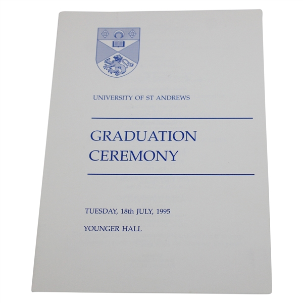 1995 University Of St. Andrews Graduation Ceremony Gary Player Program