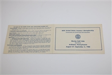 1966 U.S. Amateur Merion Golf Club Scorecard, Pairing Sheet & Data Sheets 