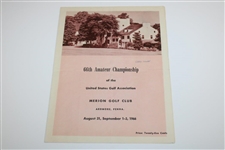 1966 U.S. Amateur Merion Golf Club Scorecard, Pairing Sheet & Data Sheets 