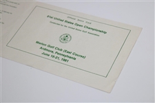 1981 U.S. Open Merion Golf Club Official Scorecard
