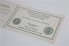 1960 World Amateur Team Championship Merion Golf Club Official Scorecard - Jack Nicklaus
