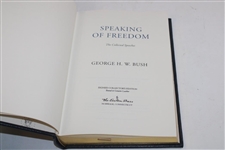 President George HW Bush Signed 2009 Speaking Of Freedom Book with COA