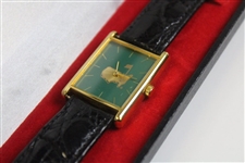 Masters Tournament Logo Genuine Crocodile Leather Watch w/Box