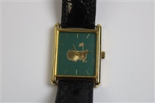 Masters Tournament Logo Genuine Crocodile Leather Watch w/Box