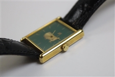 Masters Tournament Logo Genuine Crocodile Leather Watch w/Box