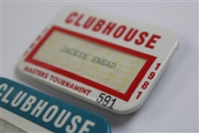 1976 & 1981 Masters Tournament Clubhouse Badges - Snead Family Collection