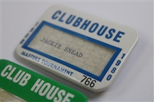 1972 & 1980 Masters Tournament Clubhouse Badges - Snead Family Collection