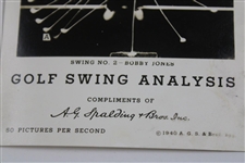 1940 Bobby Jones 'Golf Swing Analysis' Spalding Edgerton Study Photo Card Advertisement 
