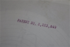 Original 1938 Bobby Jones Edgerton Study Patent Image w/ Stamp