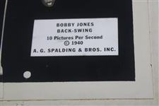 1940 Bobby Jones 'Back-Swing' Spalding Edgerton Study Original Inlayed Photo & Advertisement Card