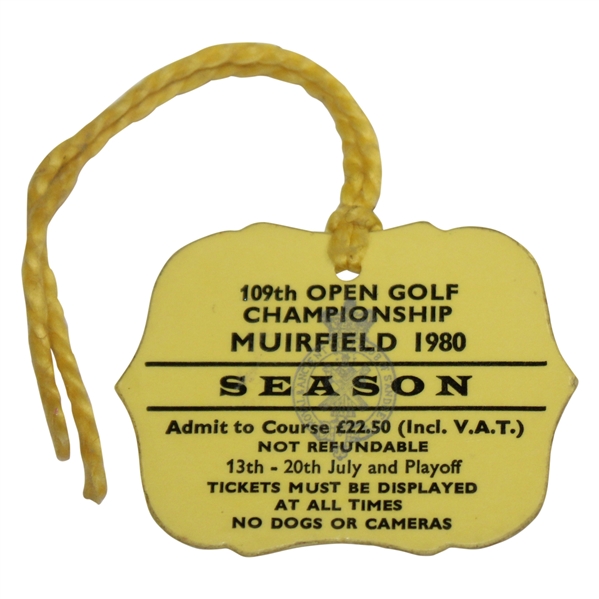 1980 Open Championship at Muirfield Season Badge #5632 - Tom Watson Winner