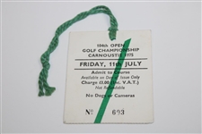 1975 Open Championship at Carnoustie Friday Badge #693 w/Draw Sheet & Booklet - Watson Winner
