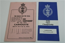 1975 Open Championship at Carnoustie Friday Badge #693 w/Draw Sheet & Booklet - Watson Winner