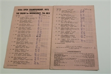 1975 Open Championship at Carnoustie Friday Badge #693 w/Draw Sheet & Booklet - Watson Winner
