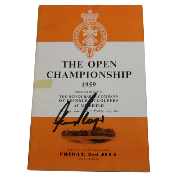 Gary Player Signed 1959 Open Championship at Muirfield Friday Daily Program JSA ALOA