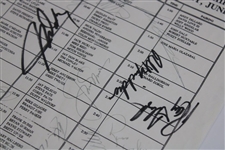 Seve, Payne, Jack, Phil (PGA Tour Debut) & others Signed 1992 US Open Pairing Sheet JSA ALOA