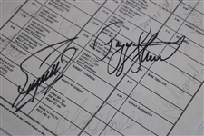 Seve, Payne, Jack, Phil (PGA Tour Debut) & others Signed 1992 US Open Pairing Sheet JSA ALOA