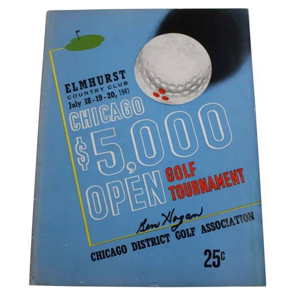 Ben Hogan Signed 1941 Chicago Open Program JSA ALOA