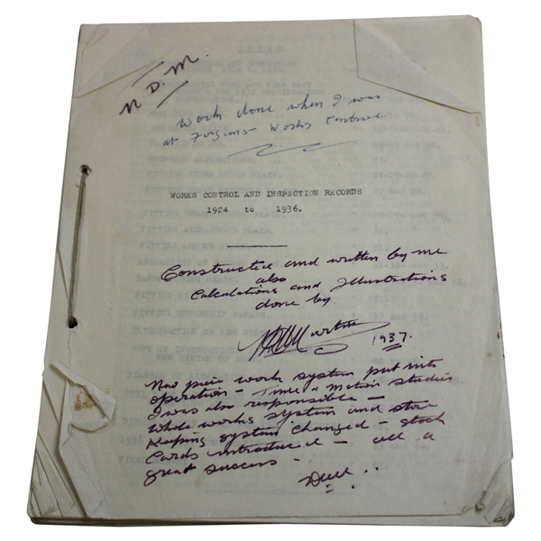 Works Control And Inspection Records 1924-1936