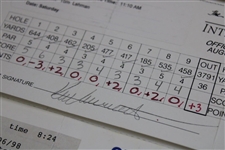 Watson, Baker-Finch, Lehman & Five (5) others Signed 1994 Sprint & 1998 Doral Open Official Scorecards