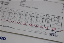 Watson, Baker-Finch, Lehman & Five (5) others Signed 1994 Sprint & 1998 Doral Open Official Scorecards